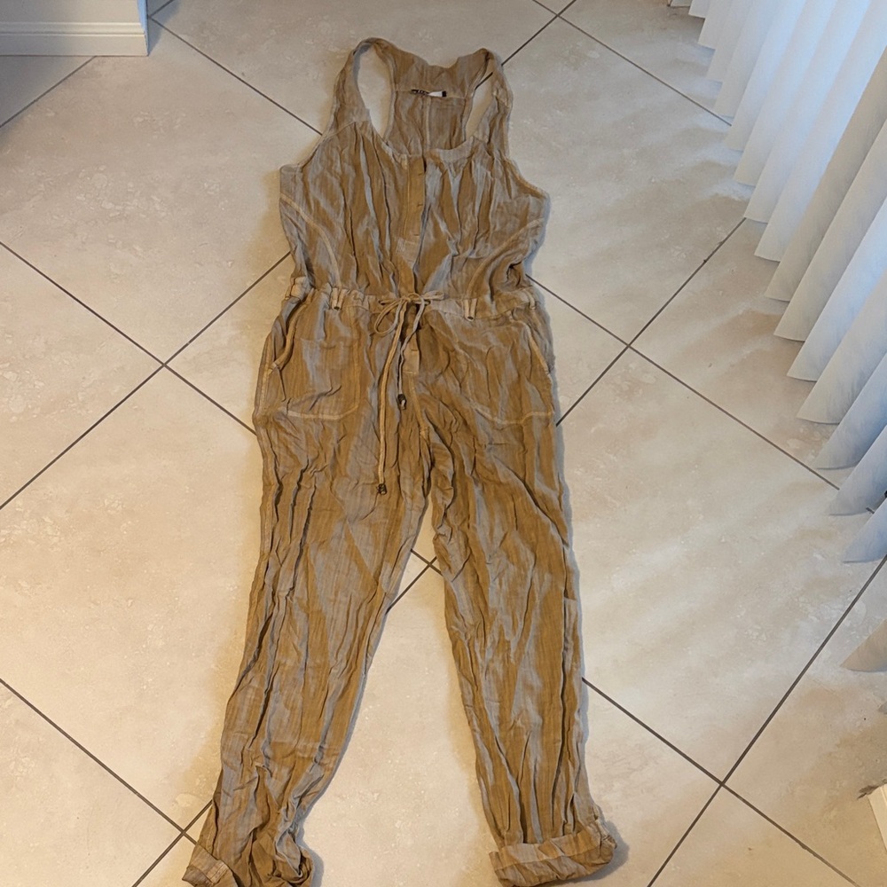 Elegant Tan Sleeveless Jumpsuit